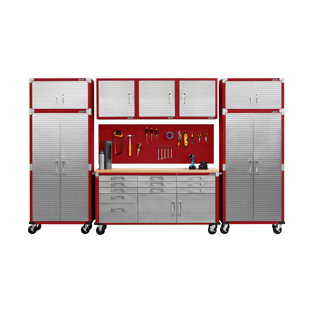 UltraHD® 11-Drawer Rolling Workbench, Red