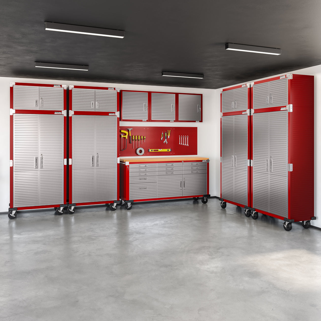 UltraHD® 11-Drawer Rolling Workbench, Red