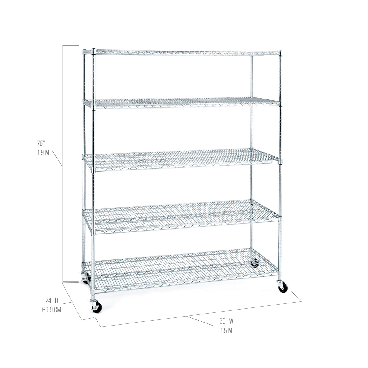 UltraDurable® 5-Tier NSF-Certified Steel Shelving