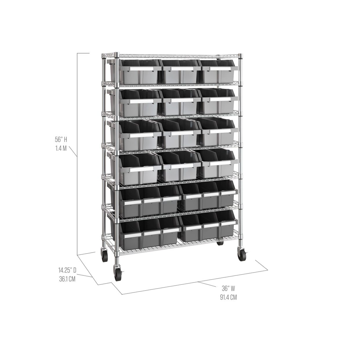 7-Tier NSF-Certified 16-Bin Rack