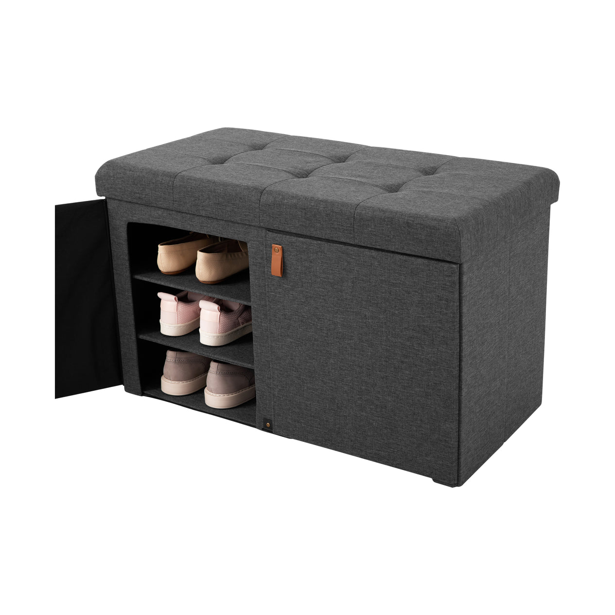 Tufted Shoe Storage Trunk
