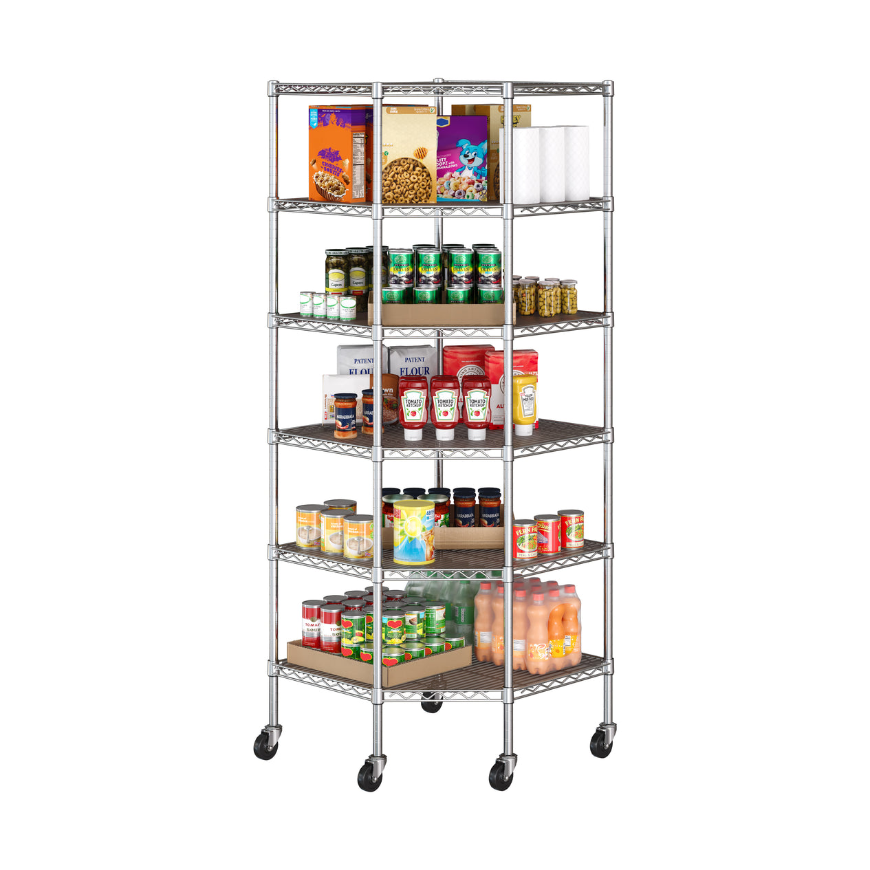 UltraDurable® 6-Tier NSF-Certified Steel Shelving with Shelf Liners