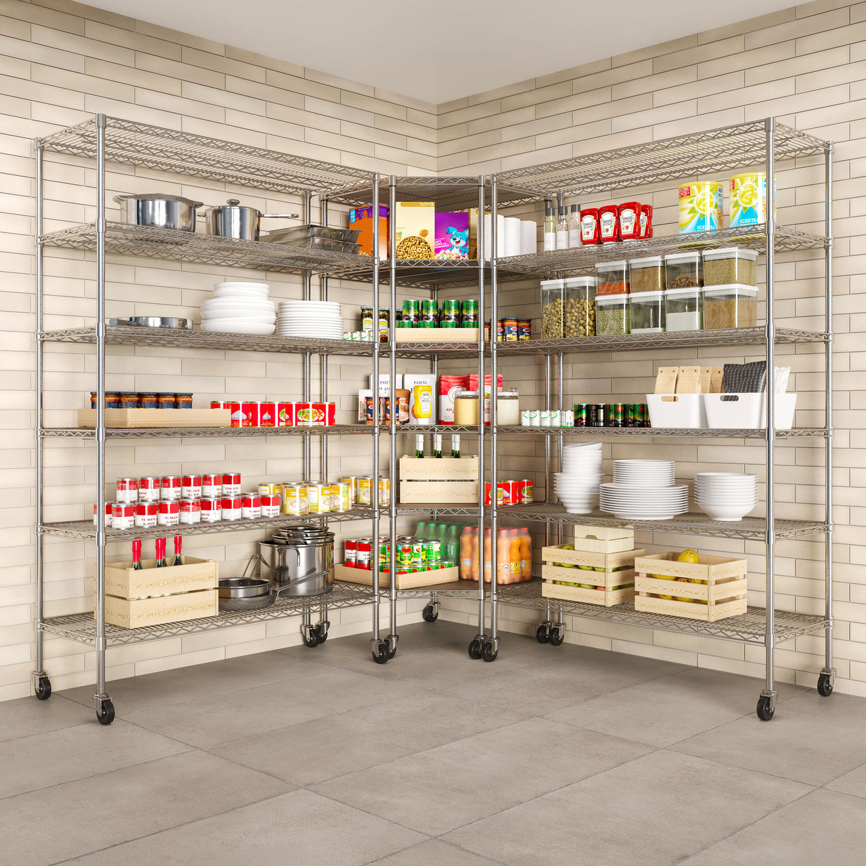 UltraDurable® 6-Tier NSF-Certified Steel Shelving with Shelf Liners