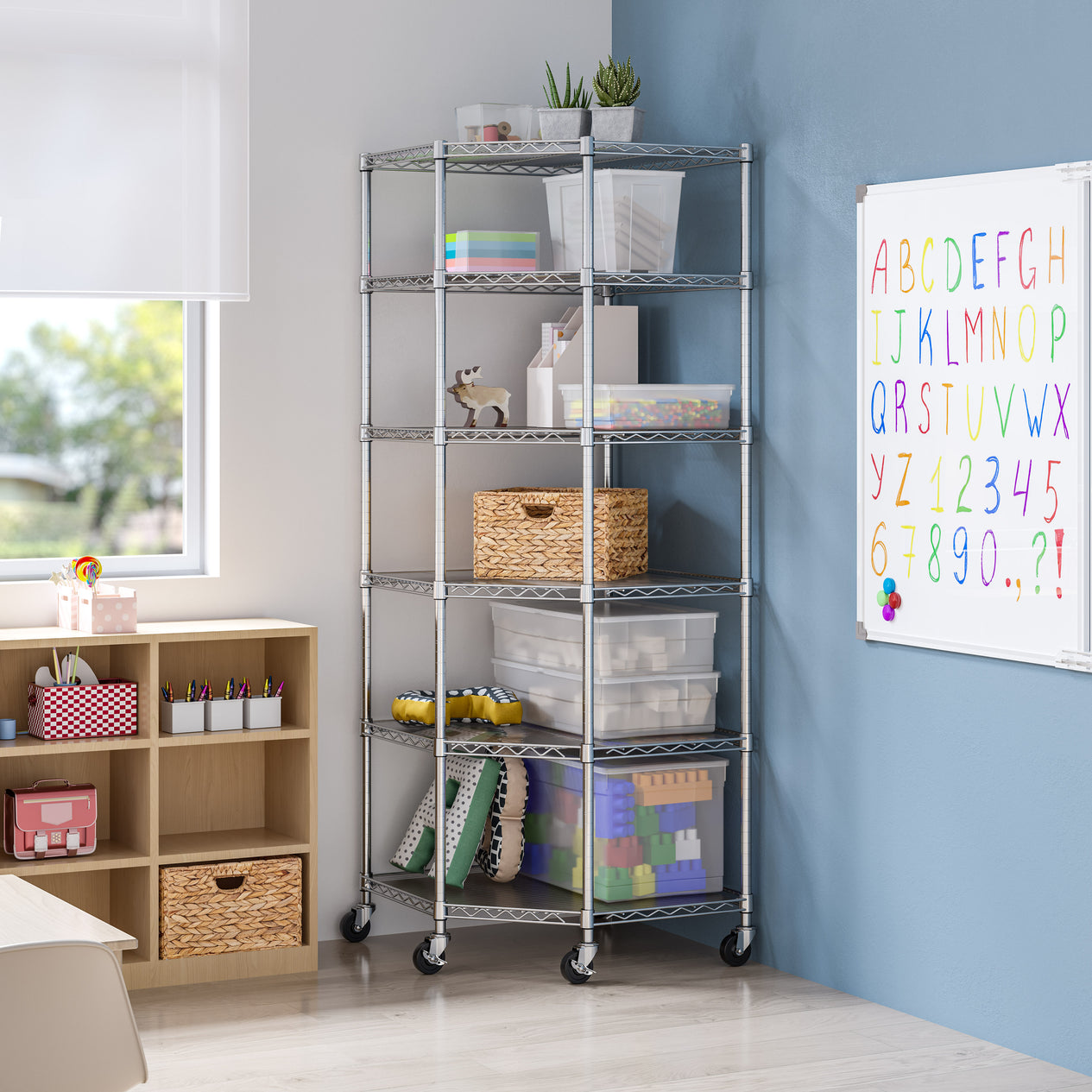 UltraDurable® 6-Tier NSF-Certified Steel Shelving with Shelf Liners