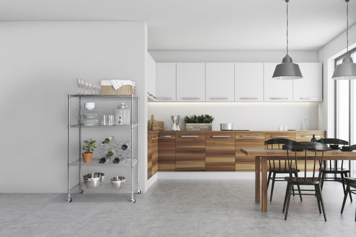 4-Tier NSF-Certified Steel Shelving, Silver