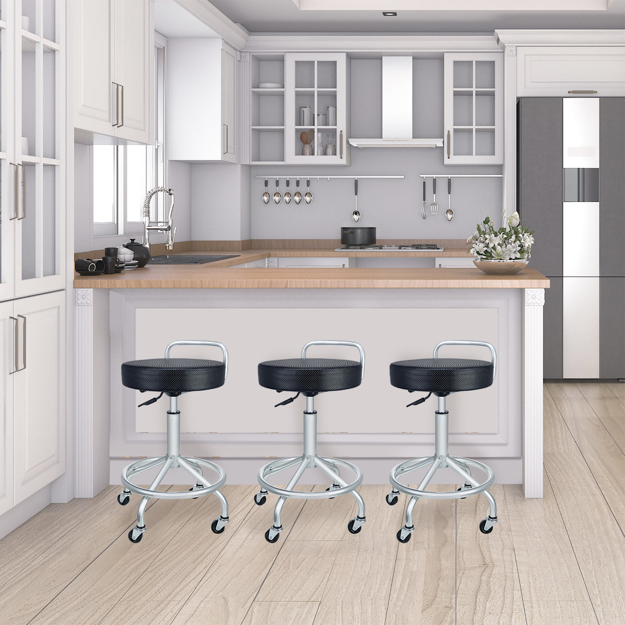 Cushioned Pneumatic Adjustable Work Stool