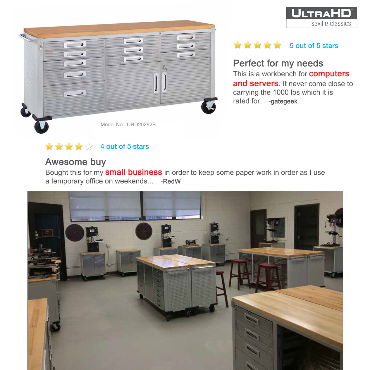 UltraHD® 12-Drawer Rolling Workbench