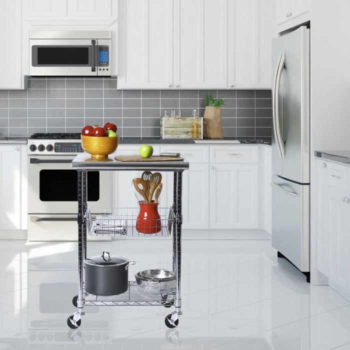 Stainless Steel NSF-Certified Utility Worktable Cart