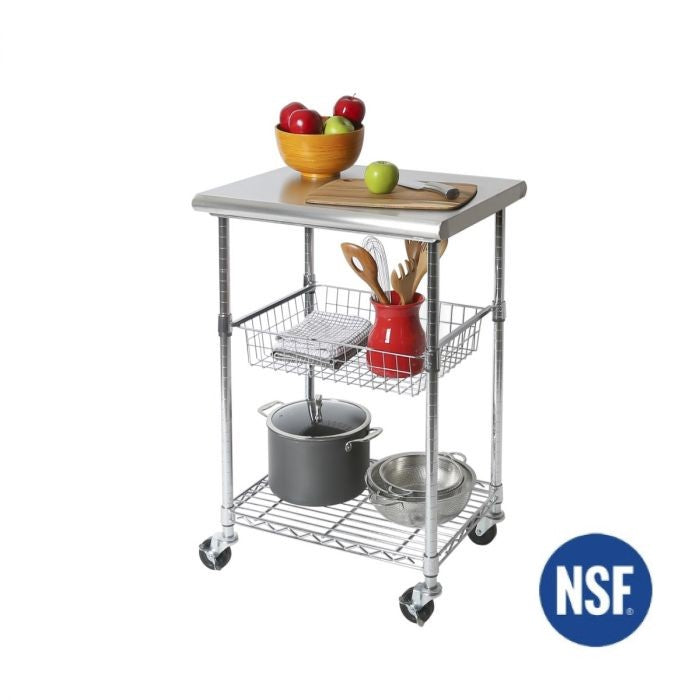 Stainless Steel NSF-Certified Utility Worktable Cart