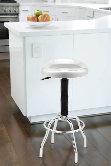Contoured Stainless Steel Seat Pneumatic Adjustable Work Stool