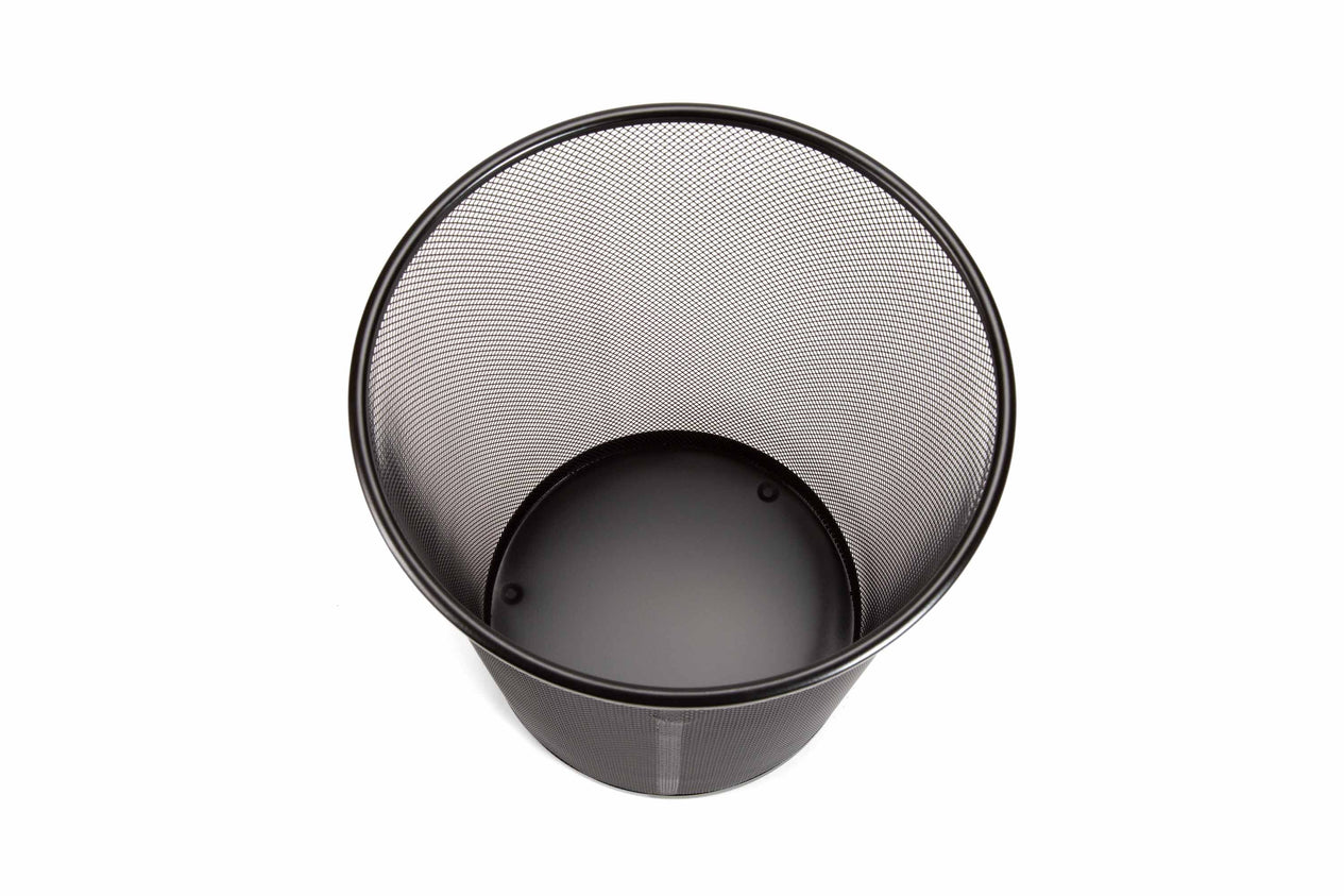 Top view of mesh trash bin