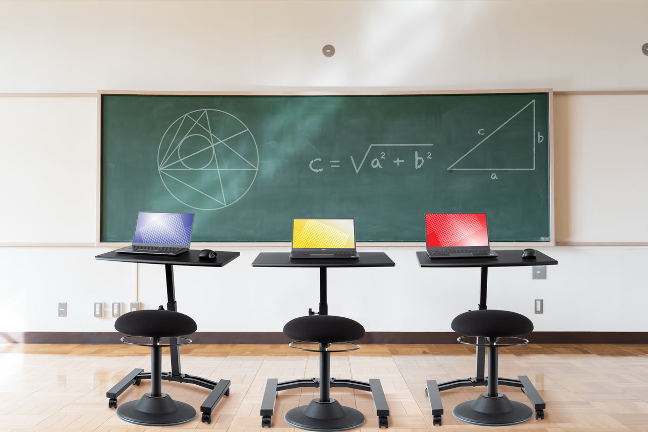 airLIFT® Mobile Laptop Sitting Desk Cart, Black