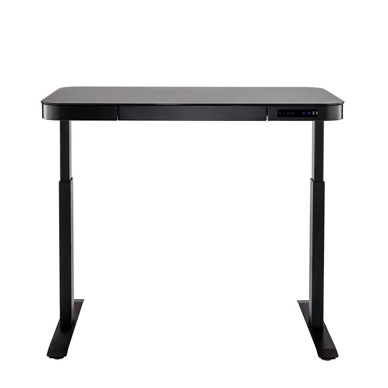 airLIFT® 48" Tempered Glass Top Desk, Jet Black