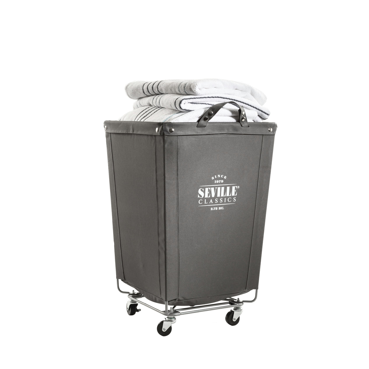 Heavy-Duty Rolling Laundry Hamper, Gray