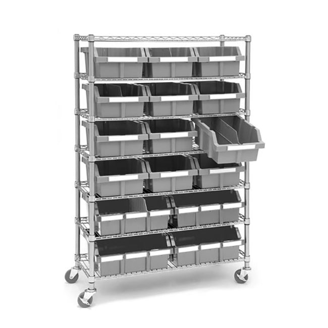XL Grey Bins for Commercial Bin Rack (2-Pack)