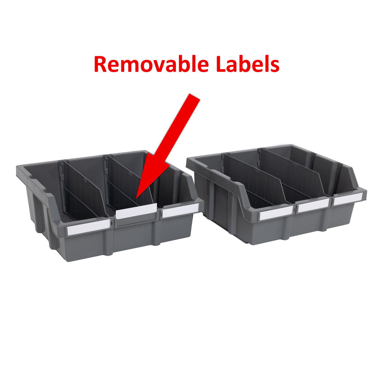 XL Grey Bins for Commercial Bin Rack (2-Pack)