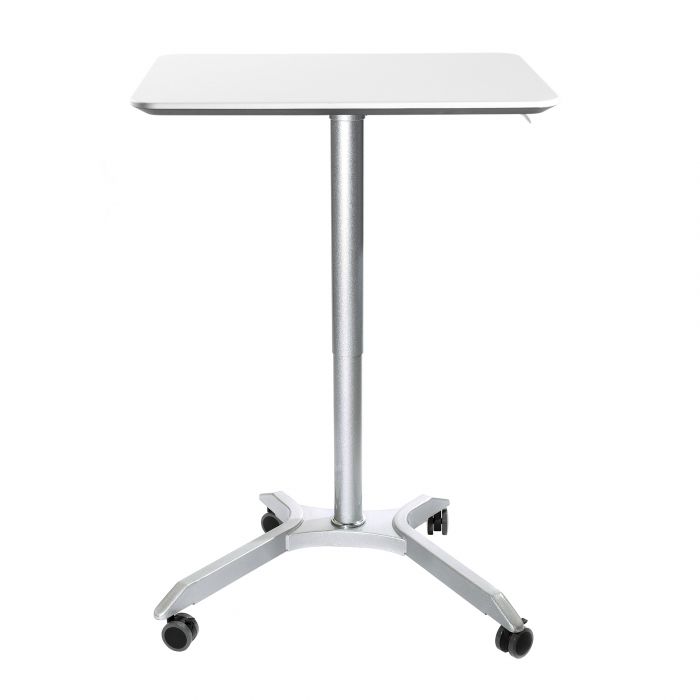 airLIFT® Premium Pneumatic Sit-Stand Mobile Desk Cart, White