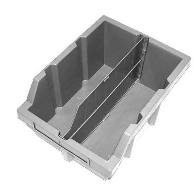 Grey Bin Rack Dividers for Commercial Bin Rack (6-Pack)