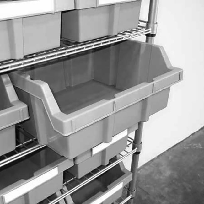 XL Grey Bins for Commercial Bin Rack (2-Pack)