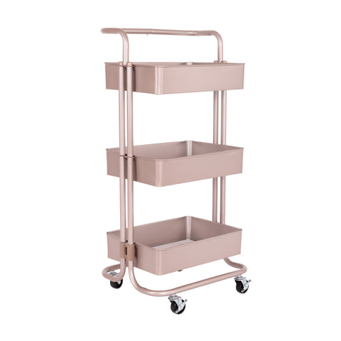3-Tier Steel Cart with Handle