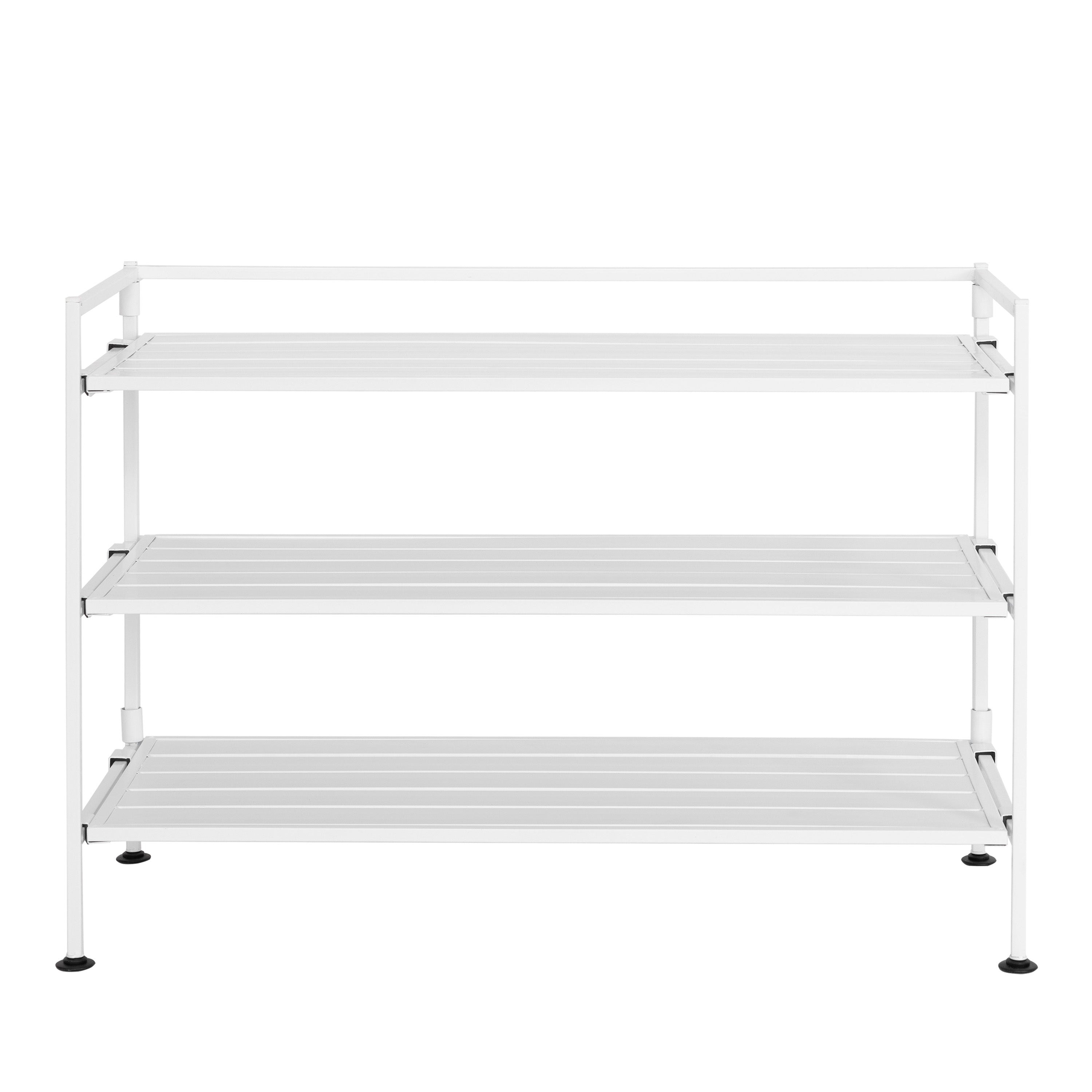 Seville Classics 3-Tier Resin Slat Shoe Rack, 26.5 W x 12.2 D x