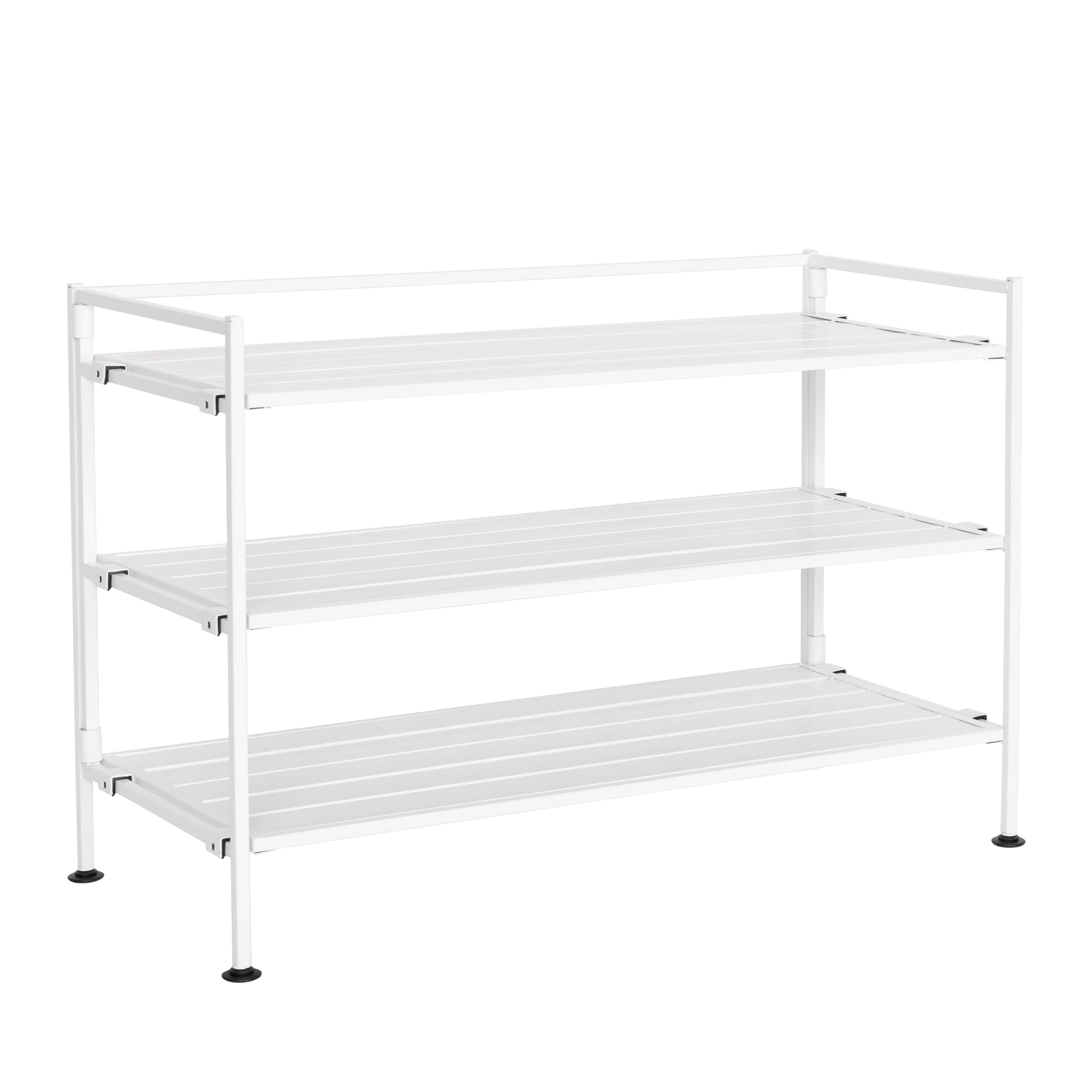 Seville Classics 3-Tier Resin Slat Shoe Rack, 26.5 W x 12.2 D x