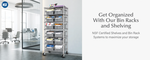 Get Organized With Our Bin Racks and Shelving - NSF certified shelves and bin rack systems to maximize your storage