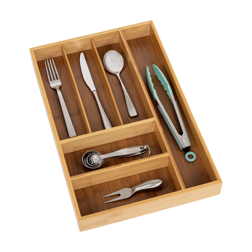 Bamboo Drawer Organizer Tray Seville Classics