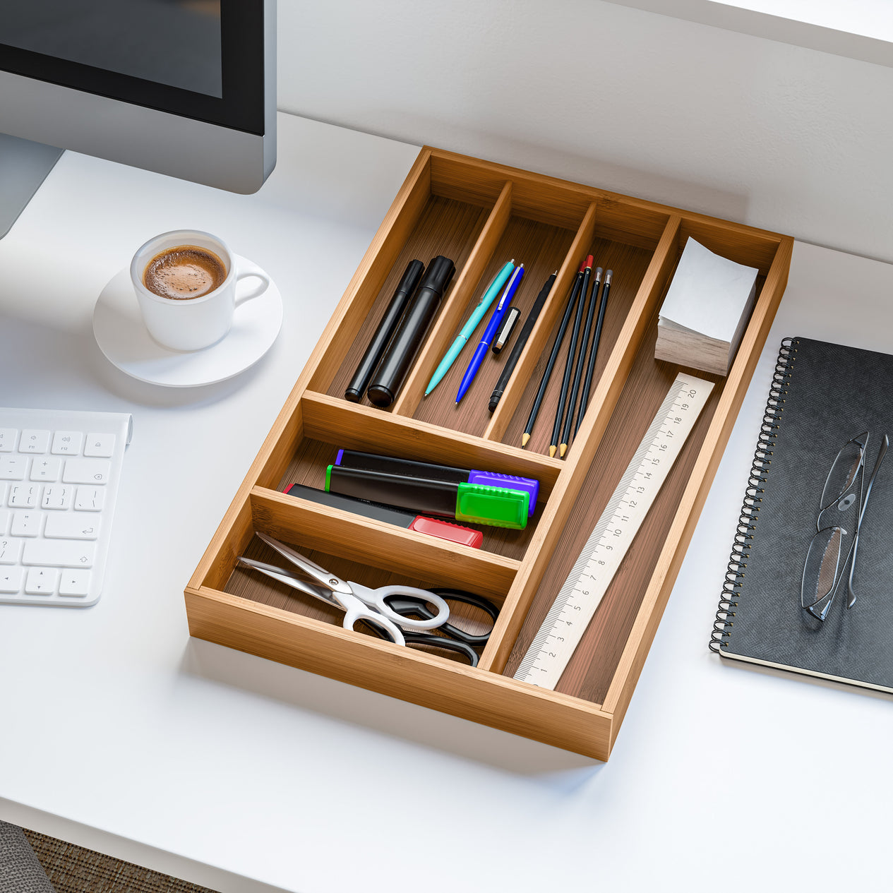 Bamboo Drawer Organizer Tray