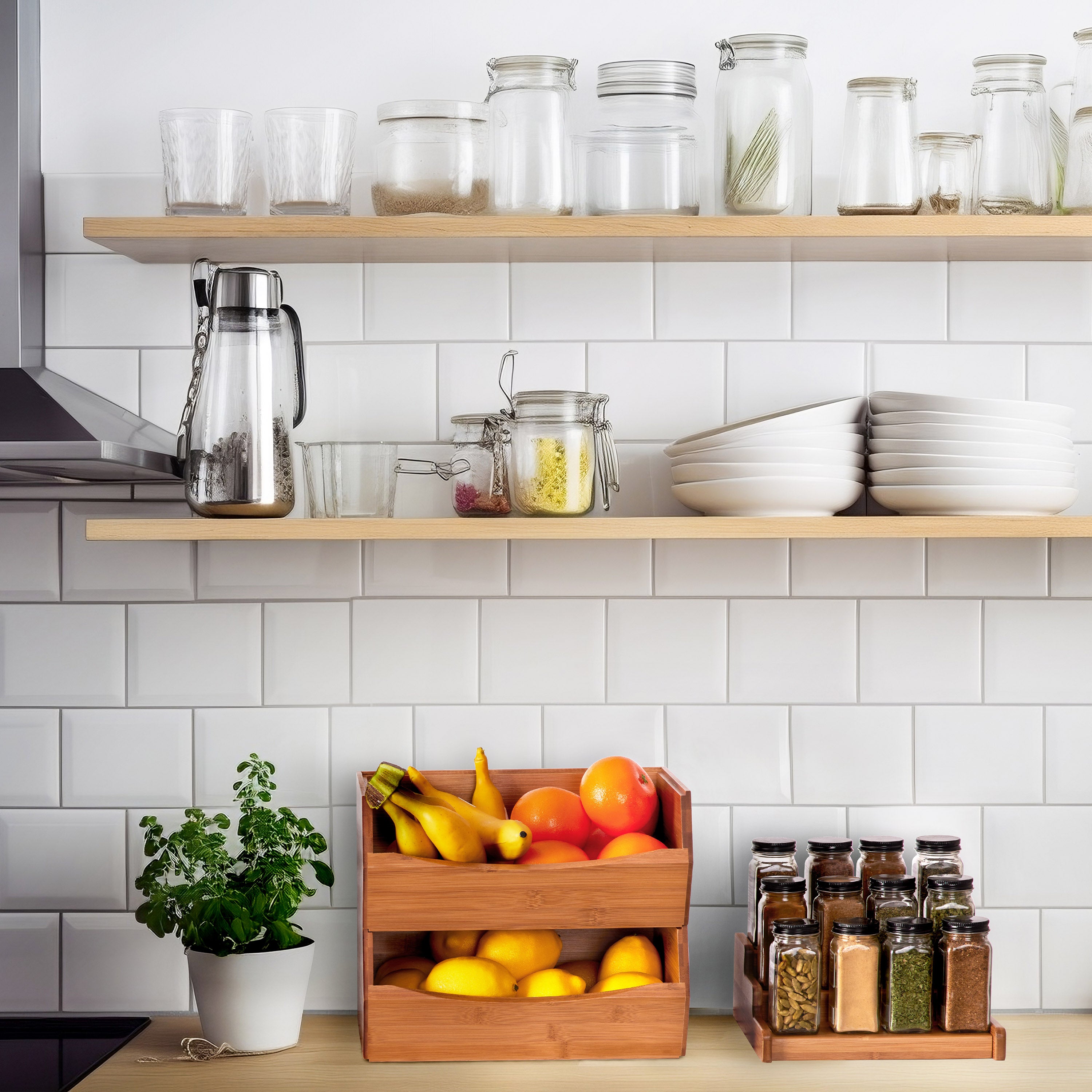 BAMBOO EXPANDABLE 2-TIER SPICE RACK