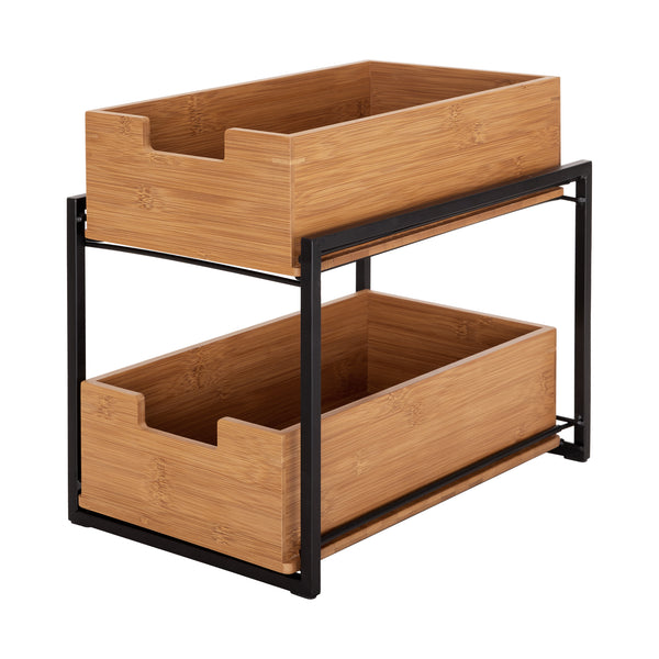 2-Tier Bamboo Sliding Baskets
