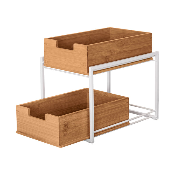 2-Tier Bamboo Sliding Baskets