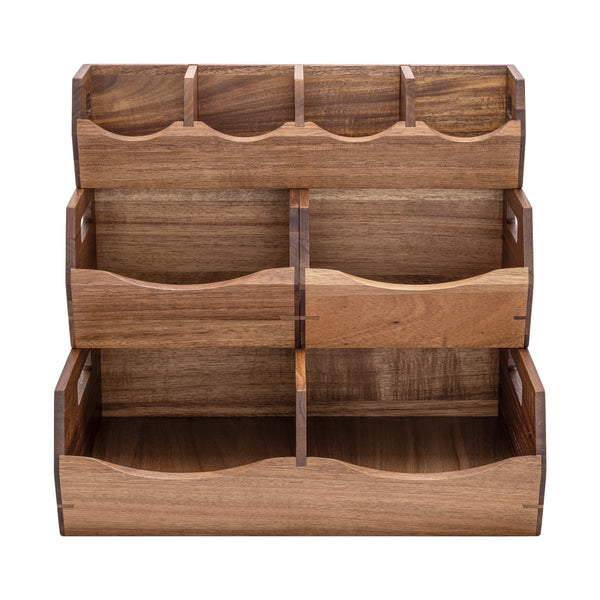 4-Piece Stackable Acacia Bin Set