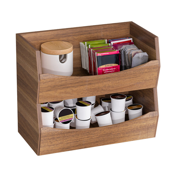 2-Piece Stackable Acacia Bin Set