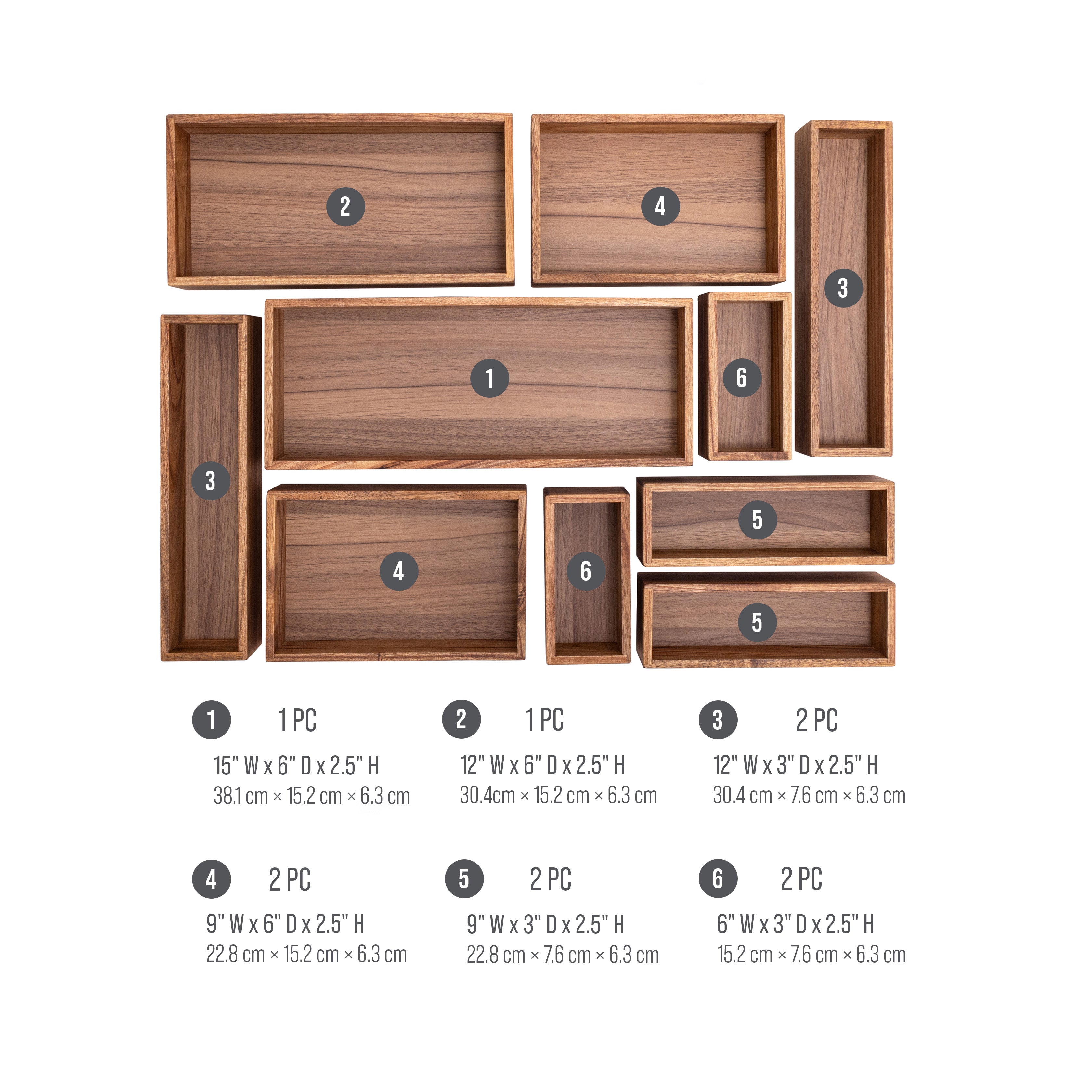 10-Piece Acacia Storage Box Set