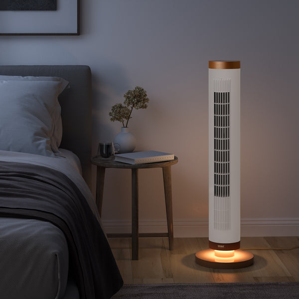 UltraSlimLine® Oscillating Tower Fan with Base Light