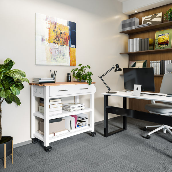 Acacia Top Kitchen Cart