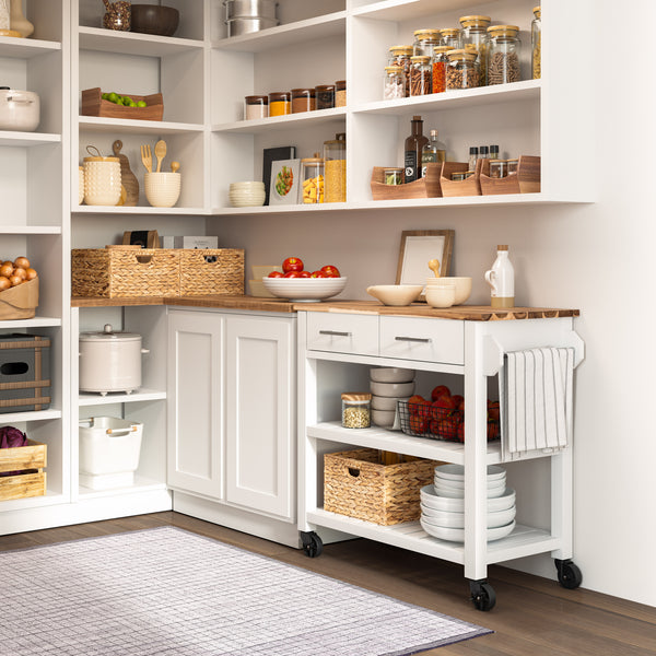 Acacia Top Kitchen Cart