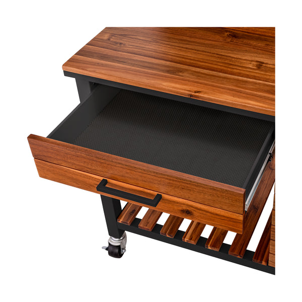 HOME Outdoor Acacia Wood Mobile Potting Bench