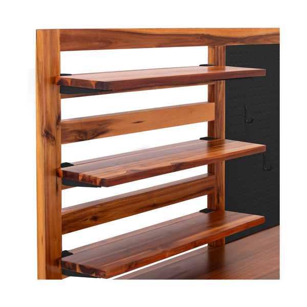 HOME Outdoor Acacia Wood Mobile Potting Bench