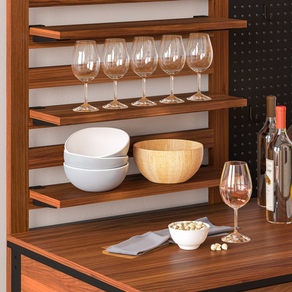 HOME Outdoor Acacia Wood Mobile Potting Bench