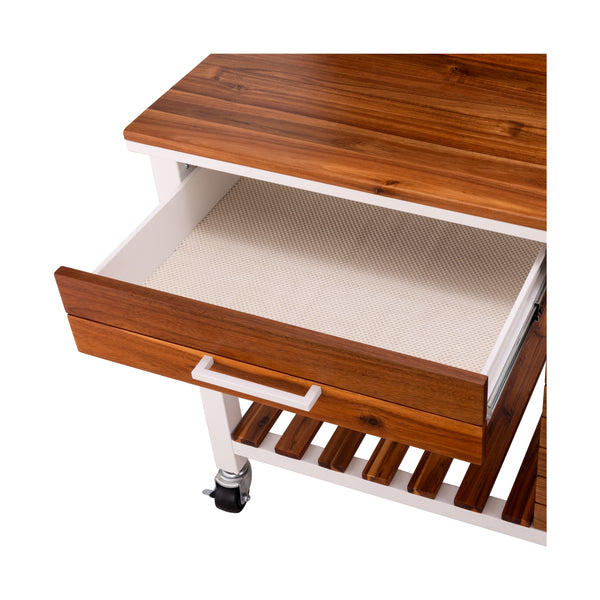 HOME Outdoor Acacia Wood Mobile Potting Bench