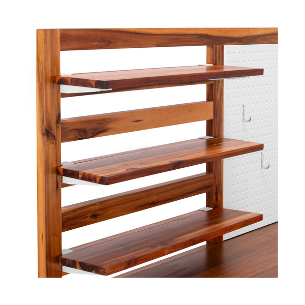 HOME Outdoor Acacia Wood Mobile Potting Bench