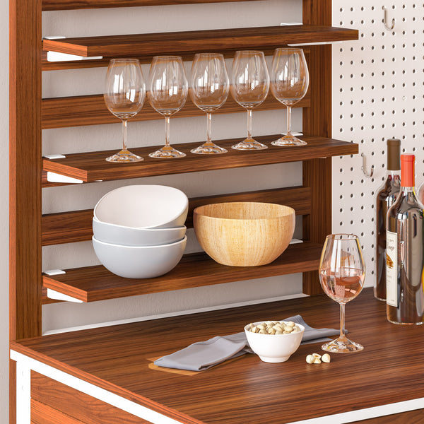 HOME Outdoor Acacia Wood Mobile Potting Bench