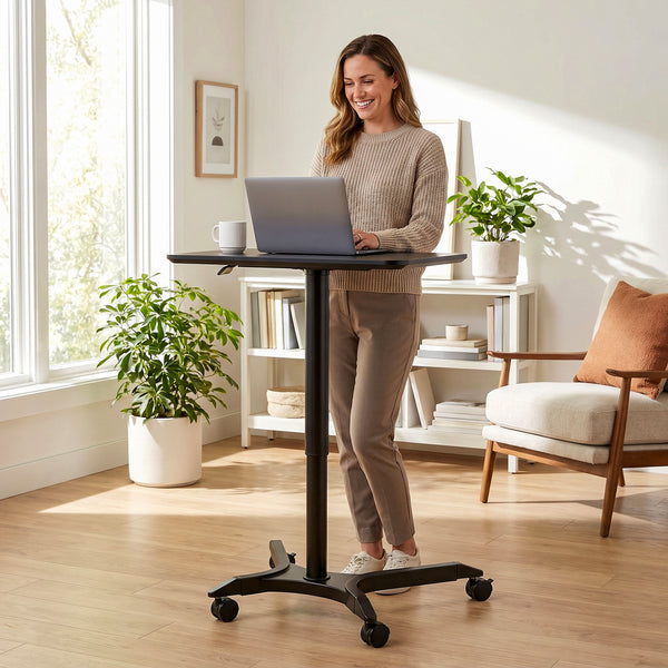 airLIFT® Premium Pneumatic Sit-Stand Mobile Desk Cart