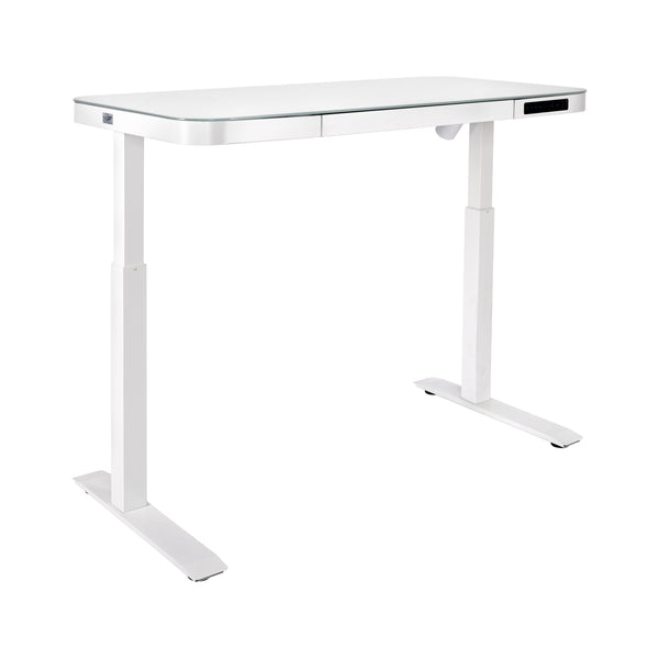 airLIFT® 48" Tempered Glass Top Electric Height Adjustable Desk, White
