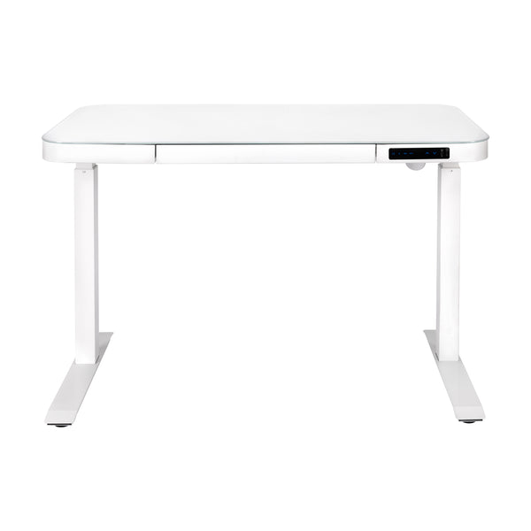 airLIFT® 48" Tempered Glass Top Electric Height Adjustable Desk, White
