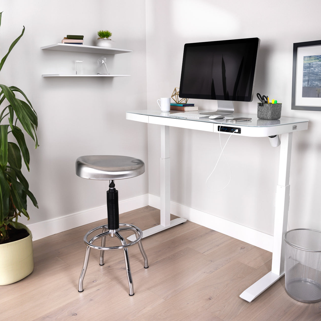 airLIFT® 48" Tempered Glass Top Desk with Drawer