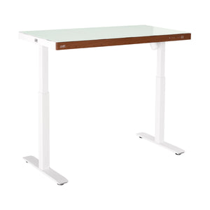 airLIFT® 48" Tempered Glass Top Desk with Wood Trim Front