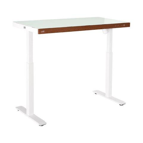 airLIFT® 48" Tempered Glass Top Desk with Wood Trim Front